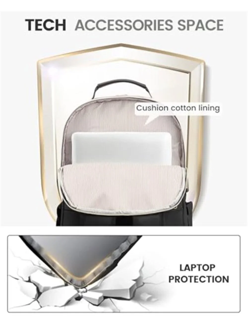 Women's 17 Inch Laptop Backpack Travel Work Business College USB Port Black Bags